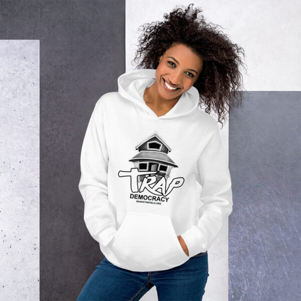 Trap Democracy (White) Hoodie - Image 2